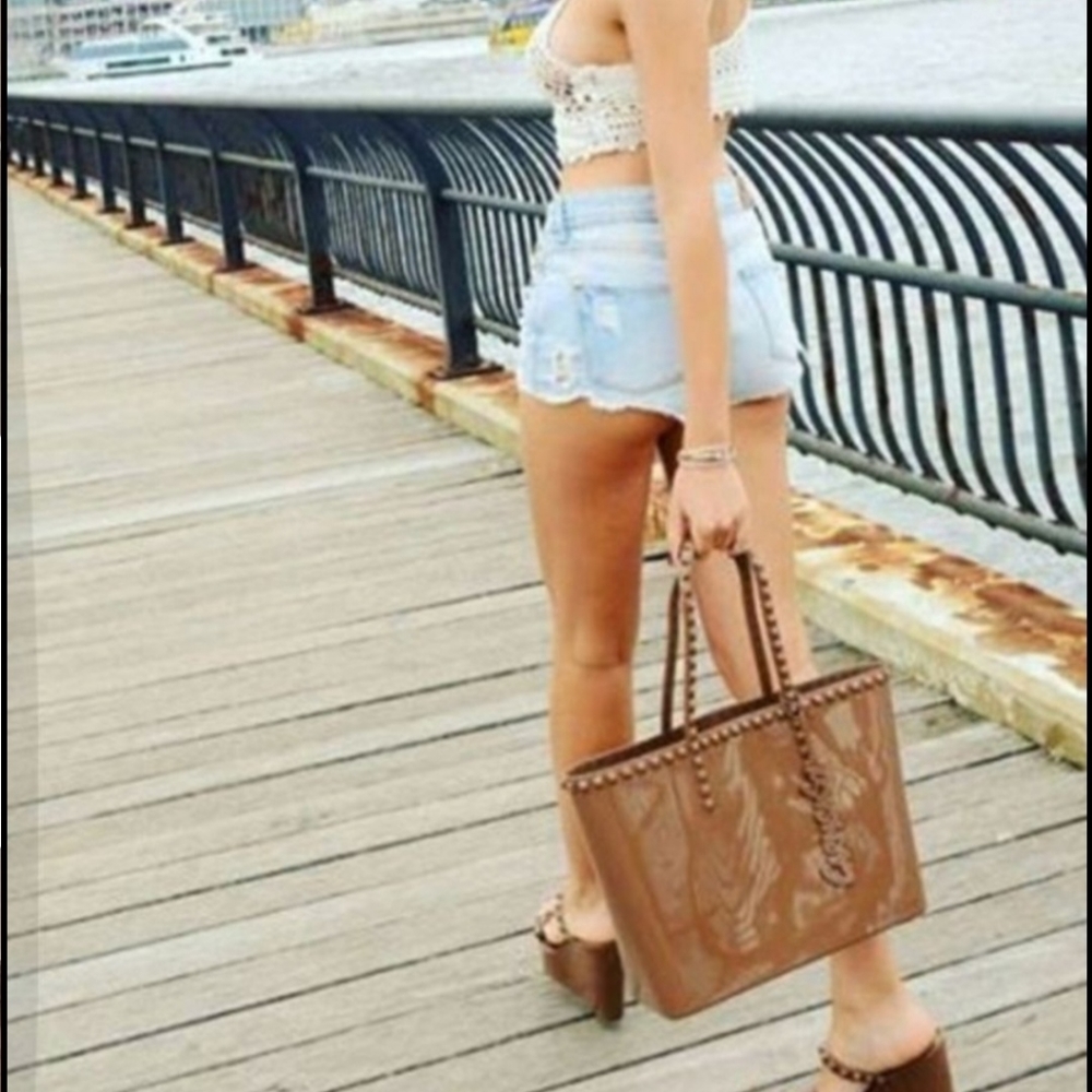 Carmen Sol Jelly Mid Brown Tote